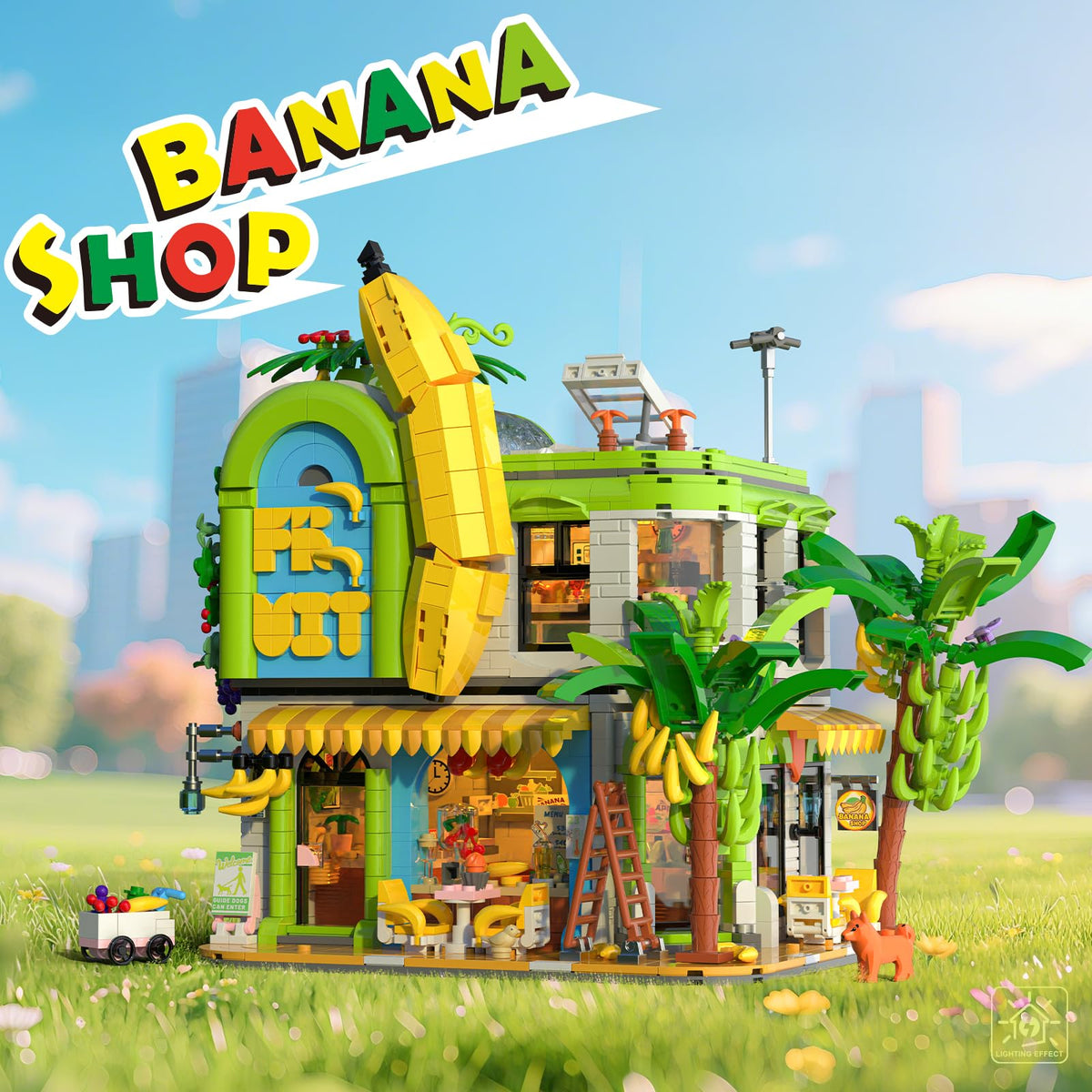 NERCISU Banana Shop House interior fruit display with realistic details for hands-on learning