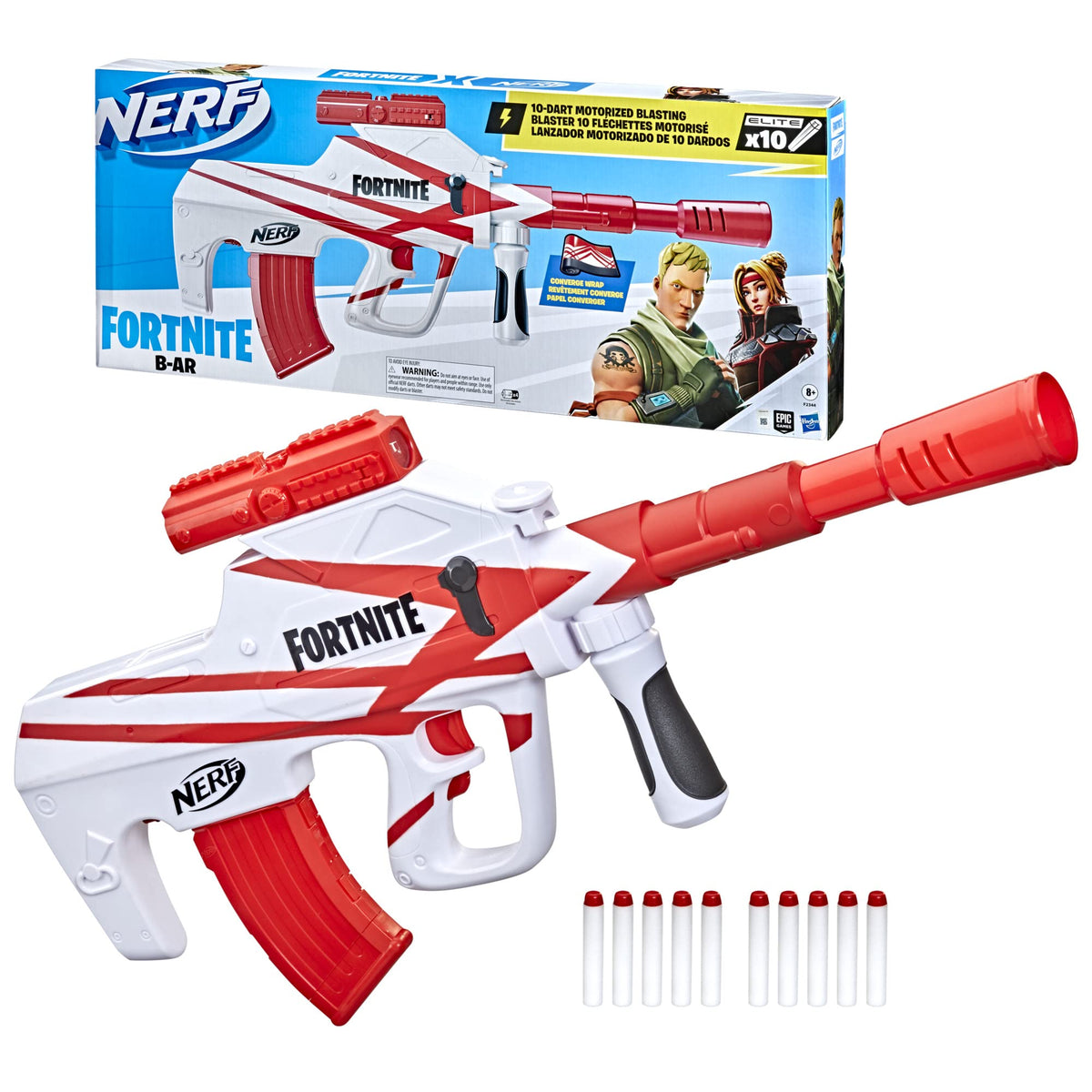 Removable 10-dart clip lets quick reloads during battles.