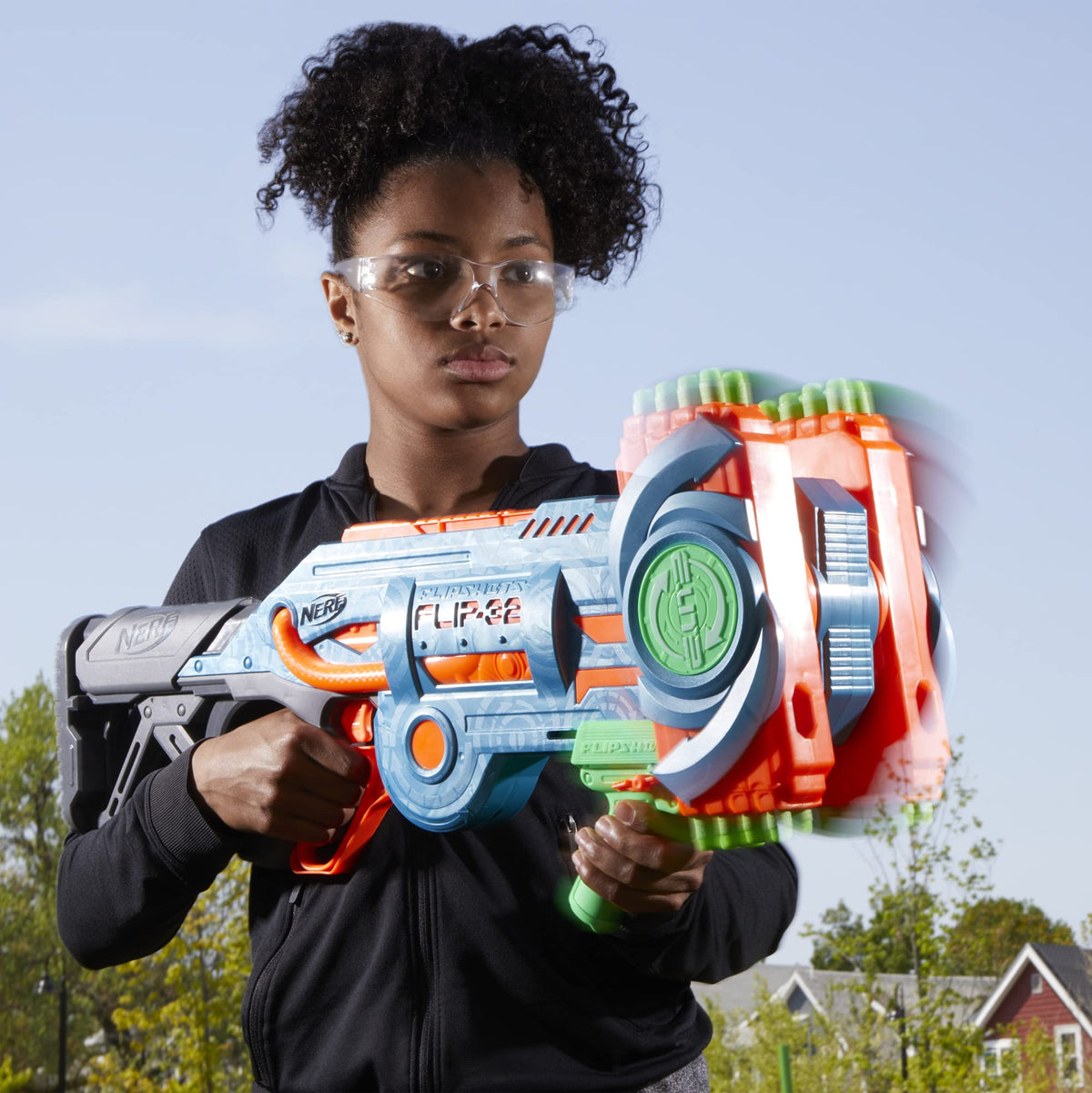 Nerf Elite 2.0 Flipshots hand-powered design perfect for outdoor use