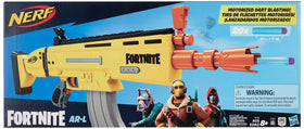 Nerf Fortnite AR-L blaster 10-dart clip ready for fast reloads.