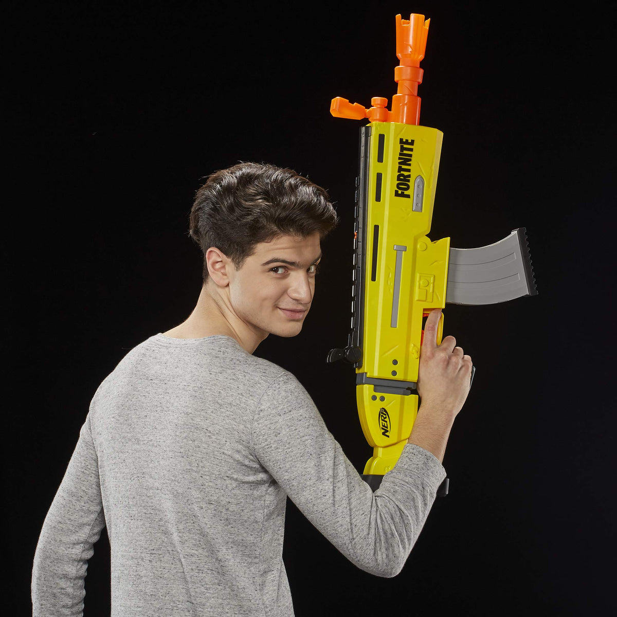 Nerf Fortnite AR-L blaster packaging and accessories included.