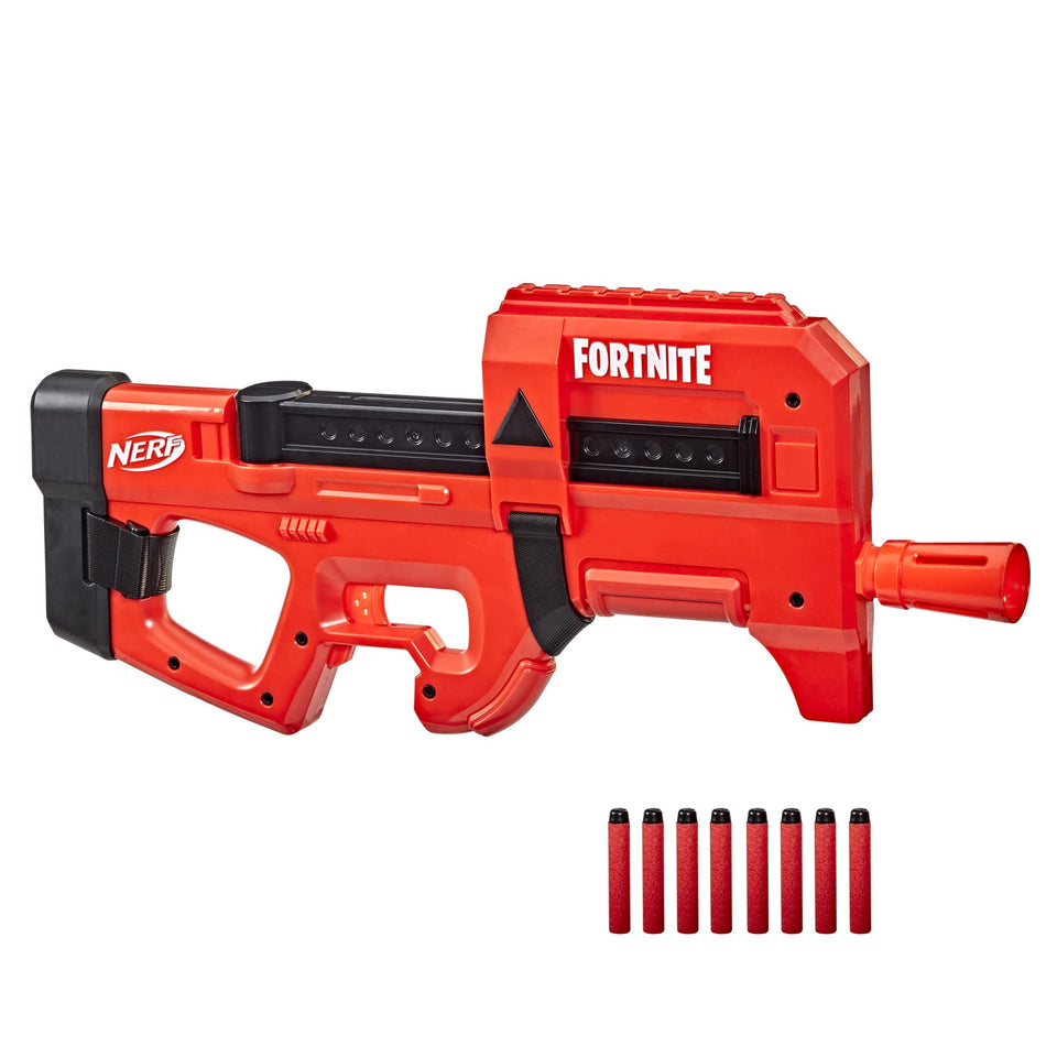 Nerf Fortnite Compact SMG wrap in Ultra Red enhances visibility during play.