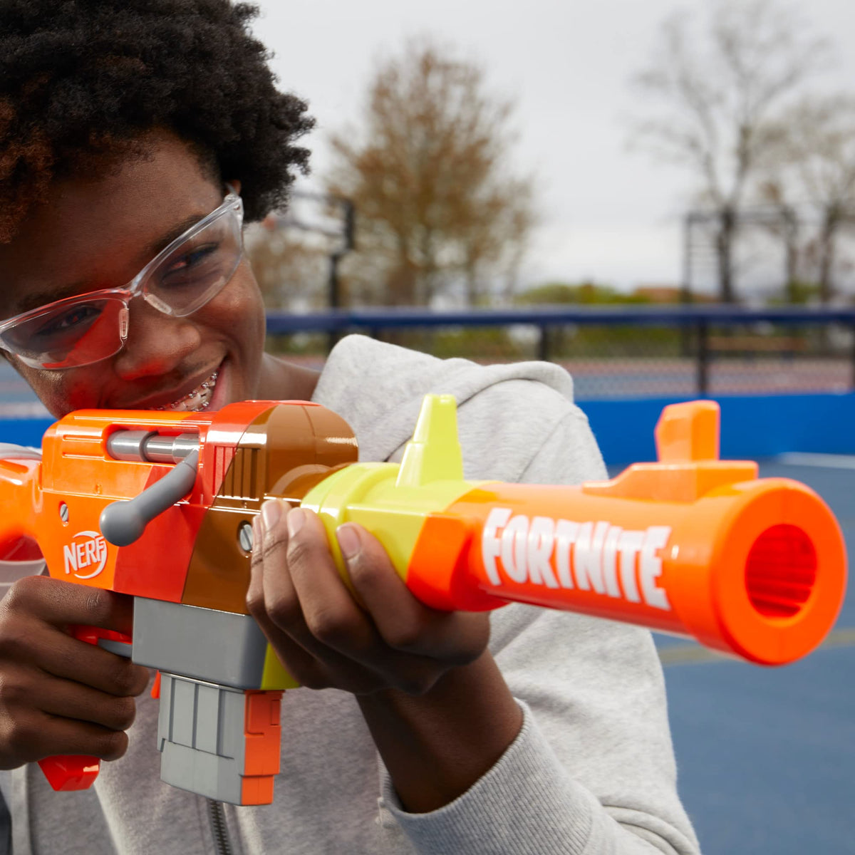 Ruff Wrap Doggo design adds collectible style to the Nerf Fortnite HR blaster.