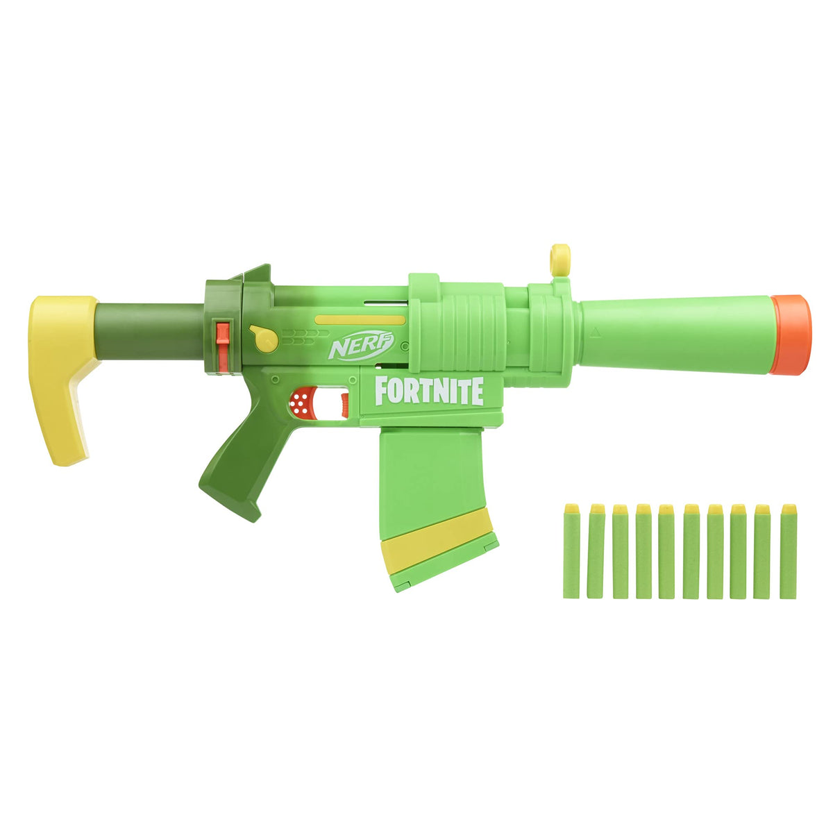 Nerf Fortnite SMG-Zesty with detachable barrel for longer-range play, vivid design