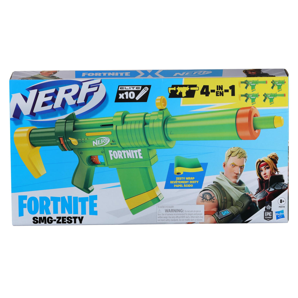 Nerf Fortnite SMG-Zesty with detachable stock for versatile handling