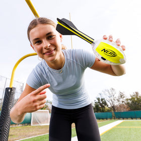 Nerf Lightstrike Vortex Football color cycle creates dynamic play visuals.