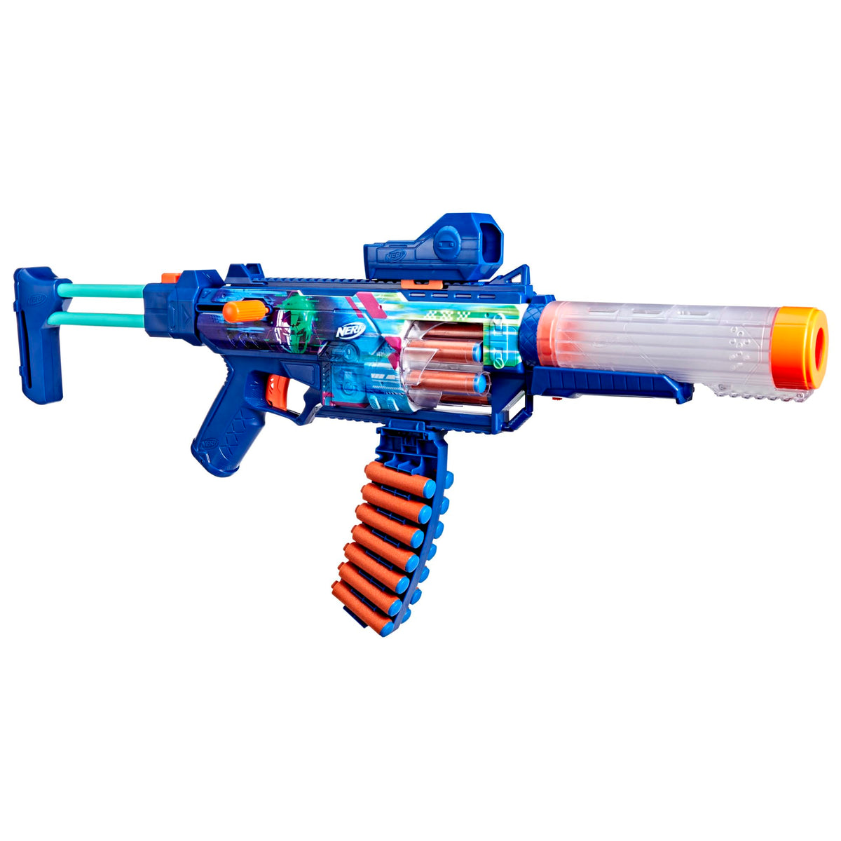 Nerf Loadout Cyberlight Ghost blaster glows for immersive nighttime battles.