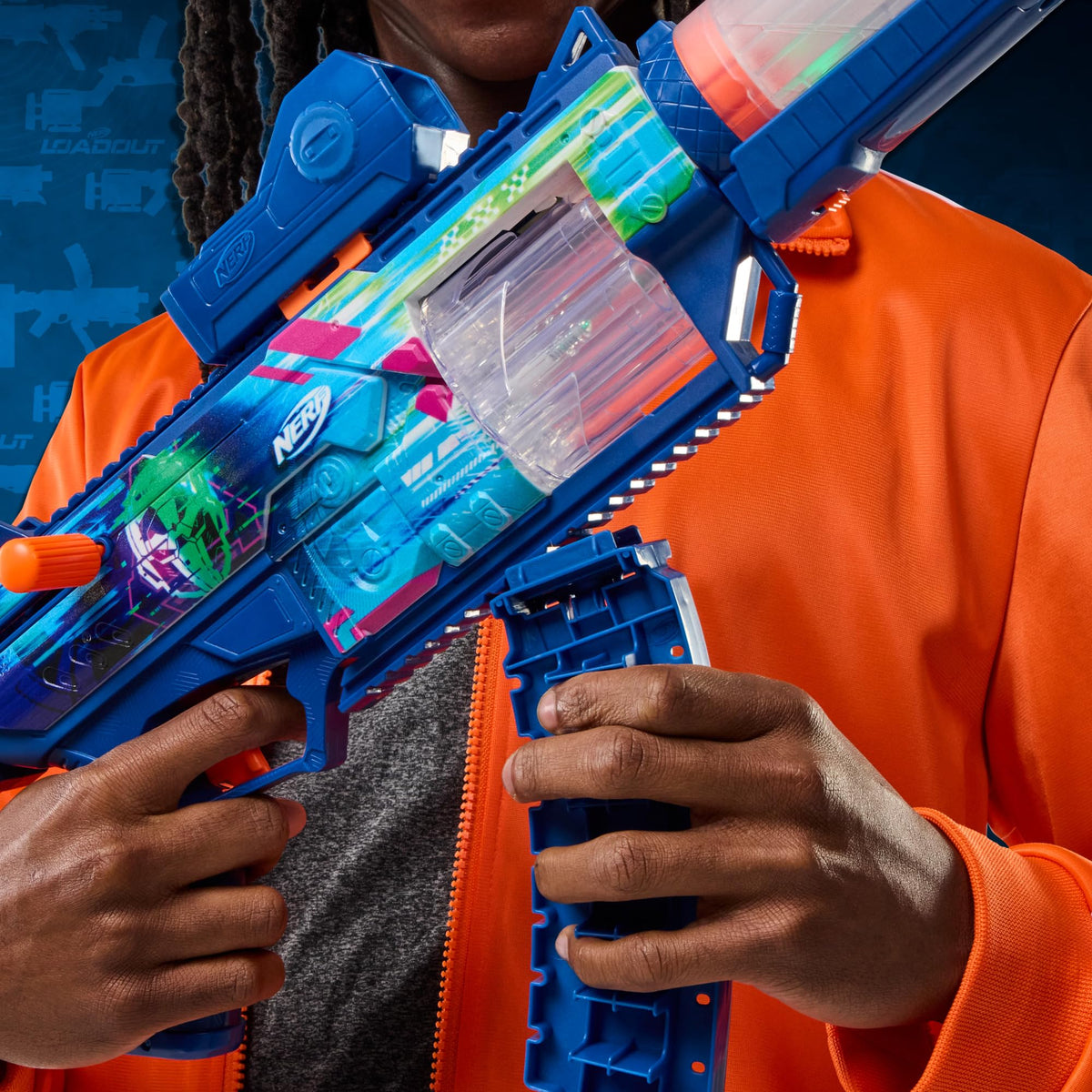 Nerf Loadout Cyberlight Ghost bundle supports endless customizable battles.