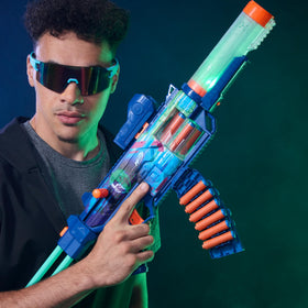 Nerf Loadout Cyberlight Ghost scope attachment helps faster target acquisition.