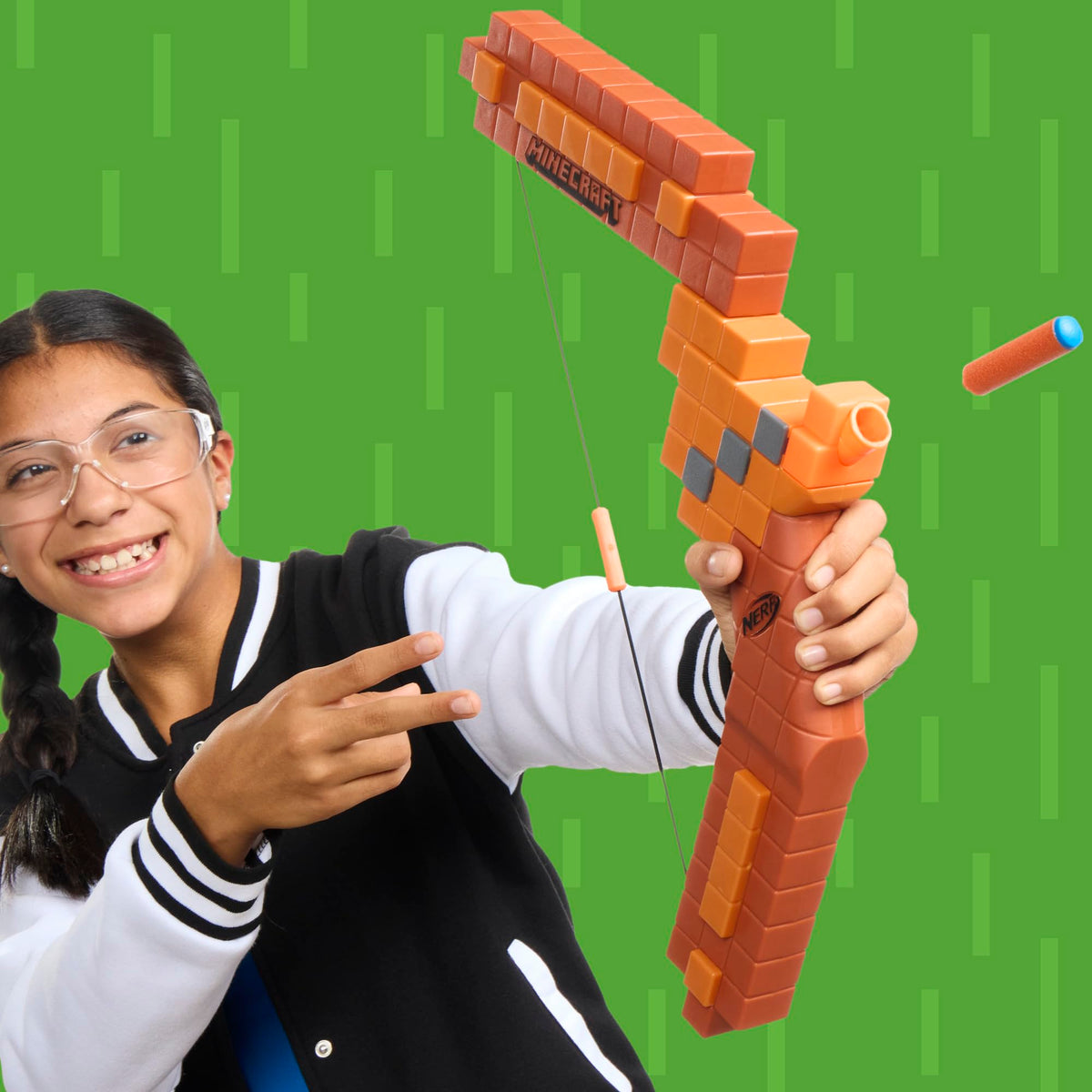 NERF Minecraft Bow back view showing compact design