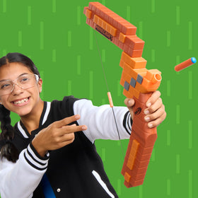 NERF Minecraft Bow back view showing compact design