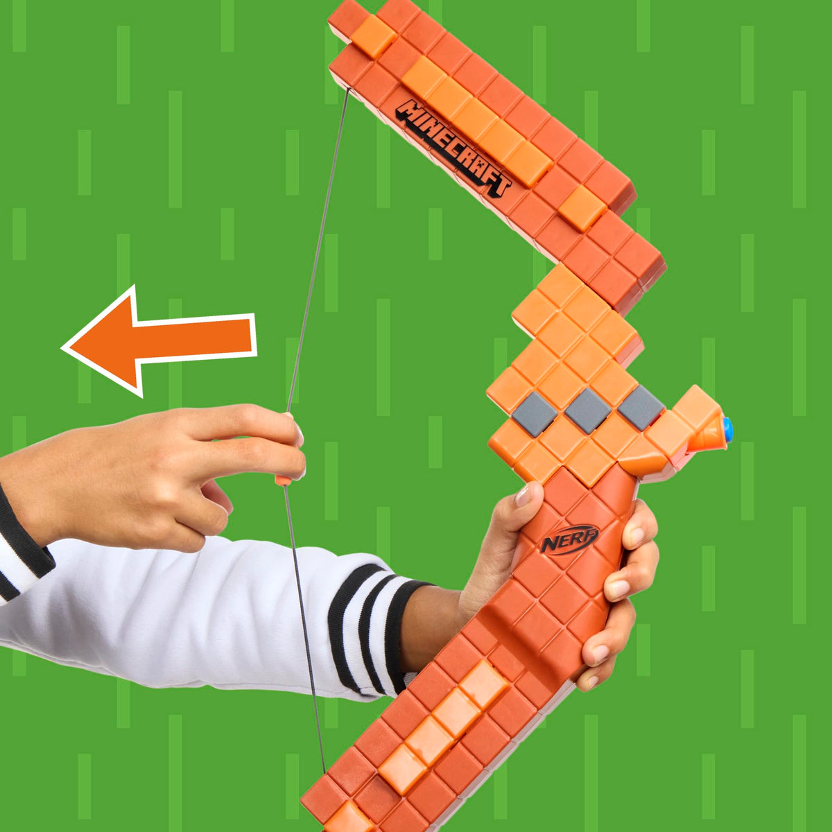 Nerf Minecraft Bow shows 8 N1 darts included
