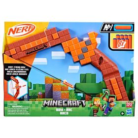 Nerf Minecraft Bow with string pulled showing authentic bow priming