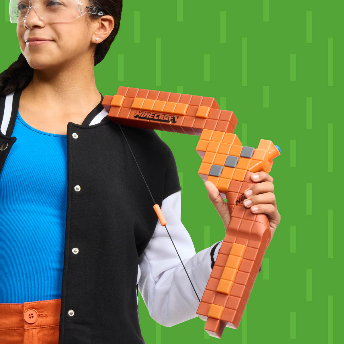 NERF Minecraft Bow packaging depicts licensed product