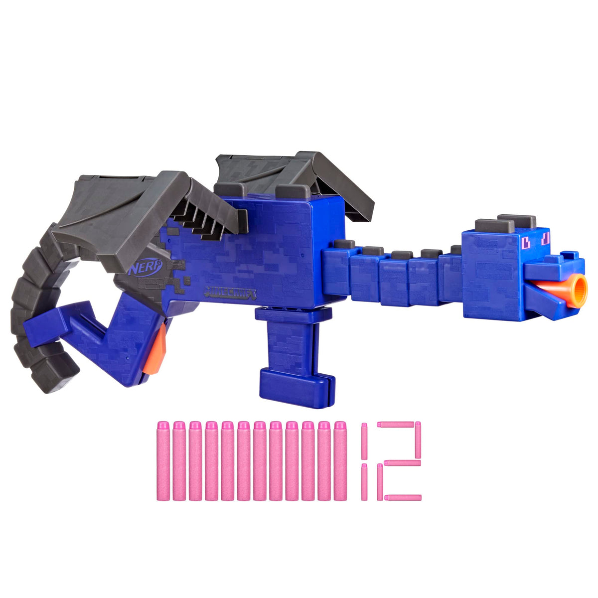NERF Minecraft Ender Dragon Blaster front view for dramatic epic play