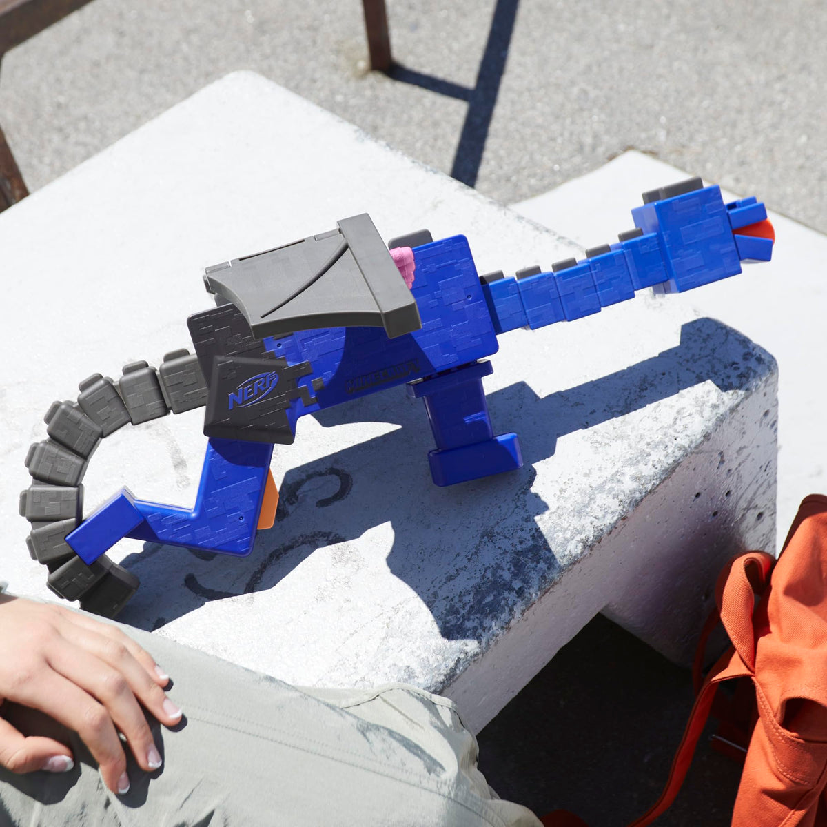 NERF Minecraft Ender Dragon Blaster wings store eight darts for fast reloads