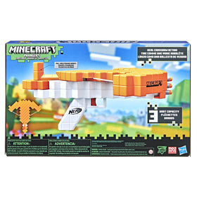 Nerf Minecraft Pillager's Crossbow firing a dart with real crossbow action.