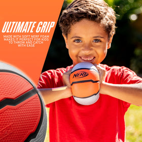 Nerf mini foam basketball highlighted for safe indoor and outdoor use.