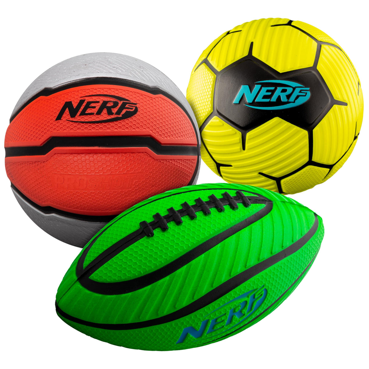 Nerf mini foam football with soft surface for safe indoor play.