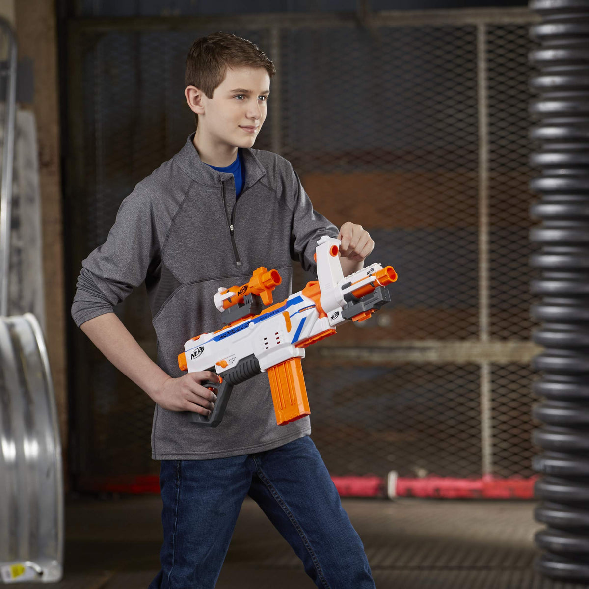 Nerf Modulus Regulator with 12-dart clips highlighting quick reload capability