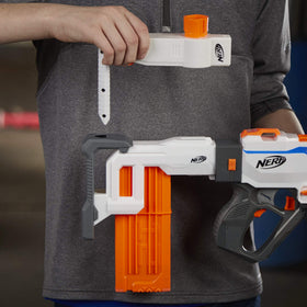 Nerf Modulus Regulator stock storage with extra clip within reach