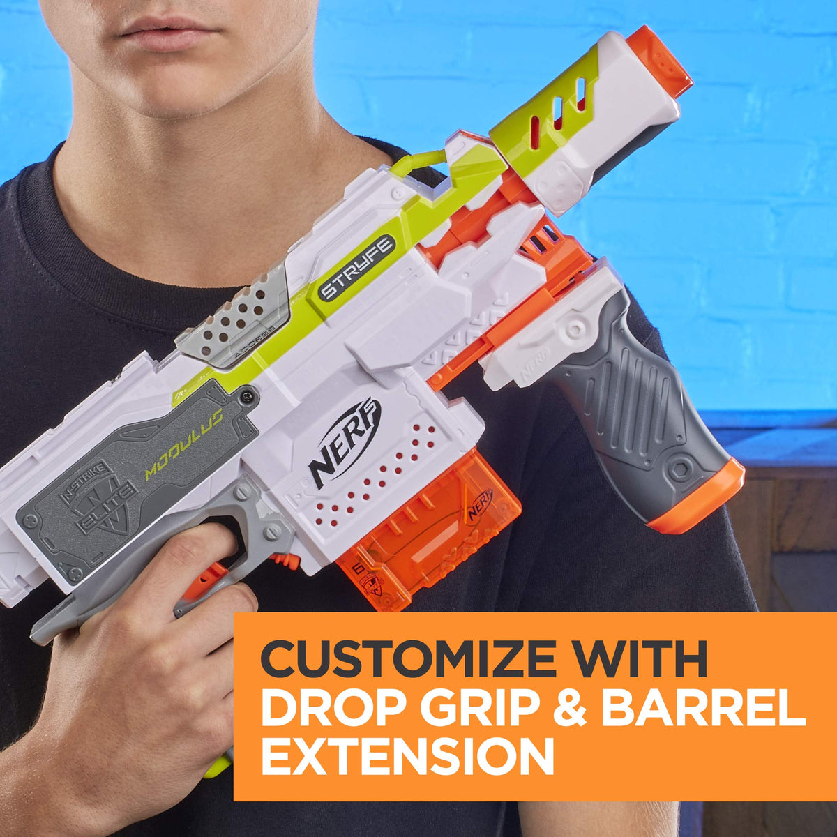 Nerf Modulus Stryfe 6-dart clip ready for quick reloads