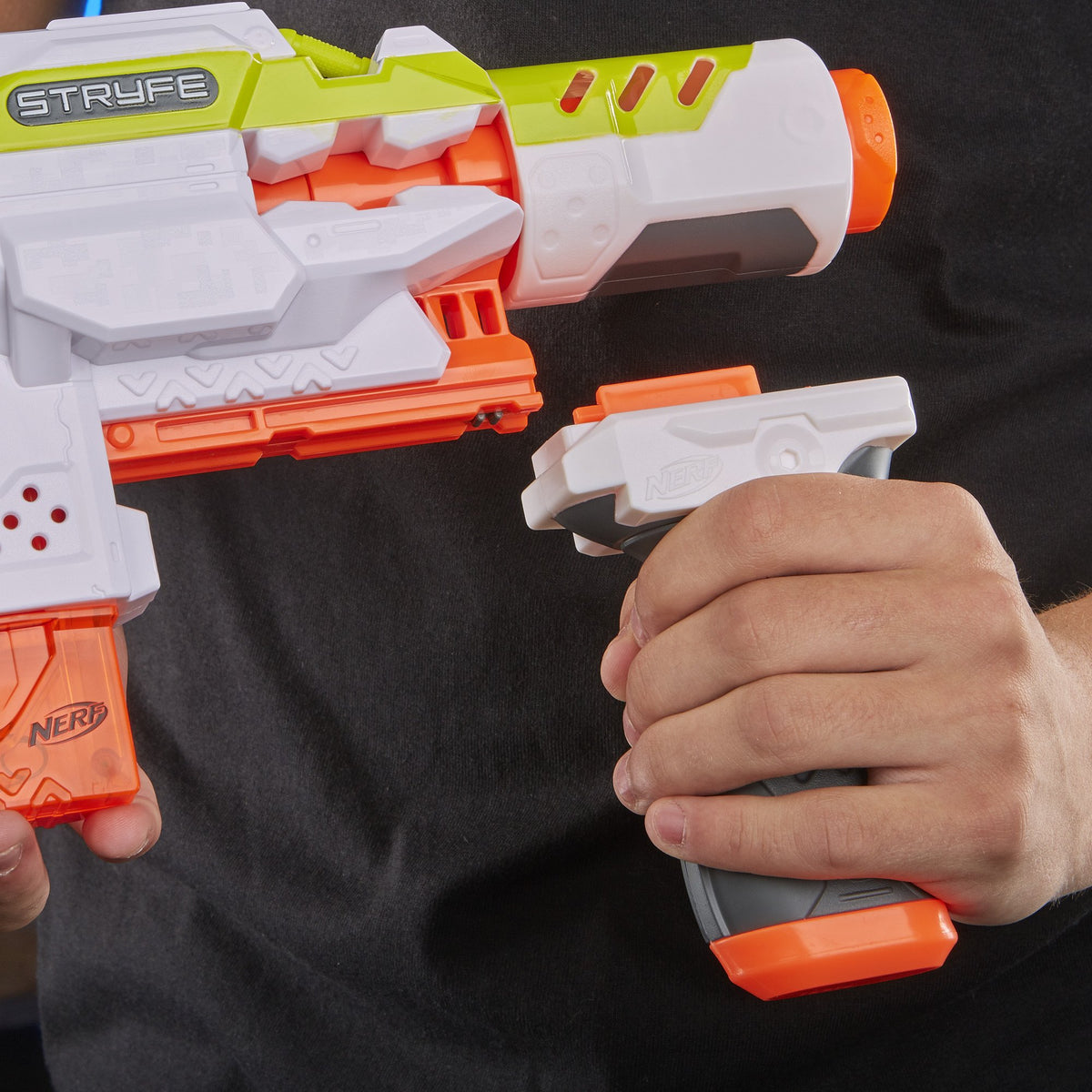Nerf Modulus Stryfe packaging emphasizes recyclable materials