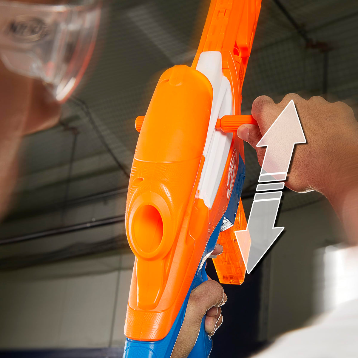 Nerf N Series Pinpoint bolt-action priming enables quick reloads.