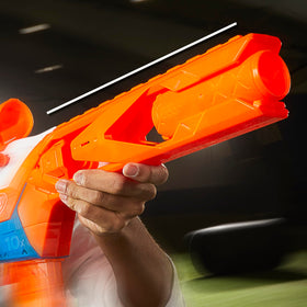 Nerf N Series Pinpoint in flight demonstrates fast action.
