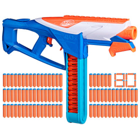 Nerf N Series Infinite Blaster with belt for fast reloads during play.