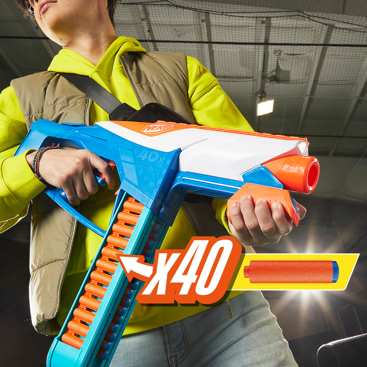Nerf N Series Infinite Blaster pump-action in action.