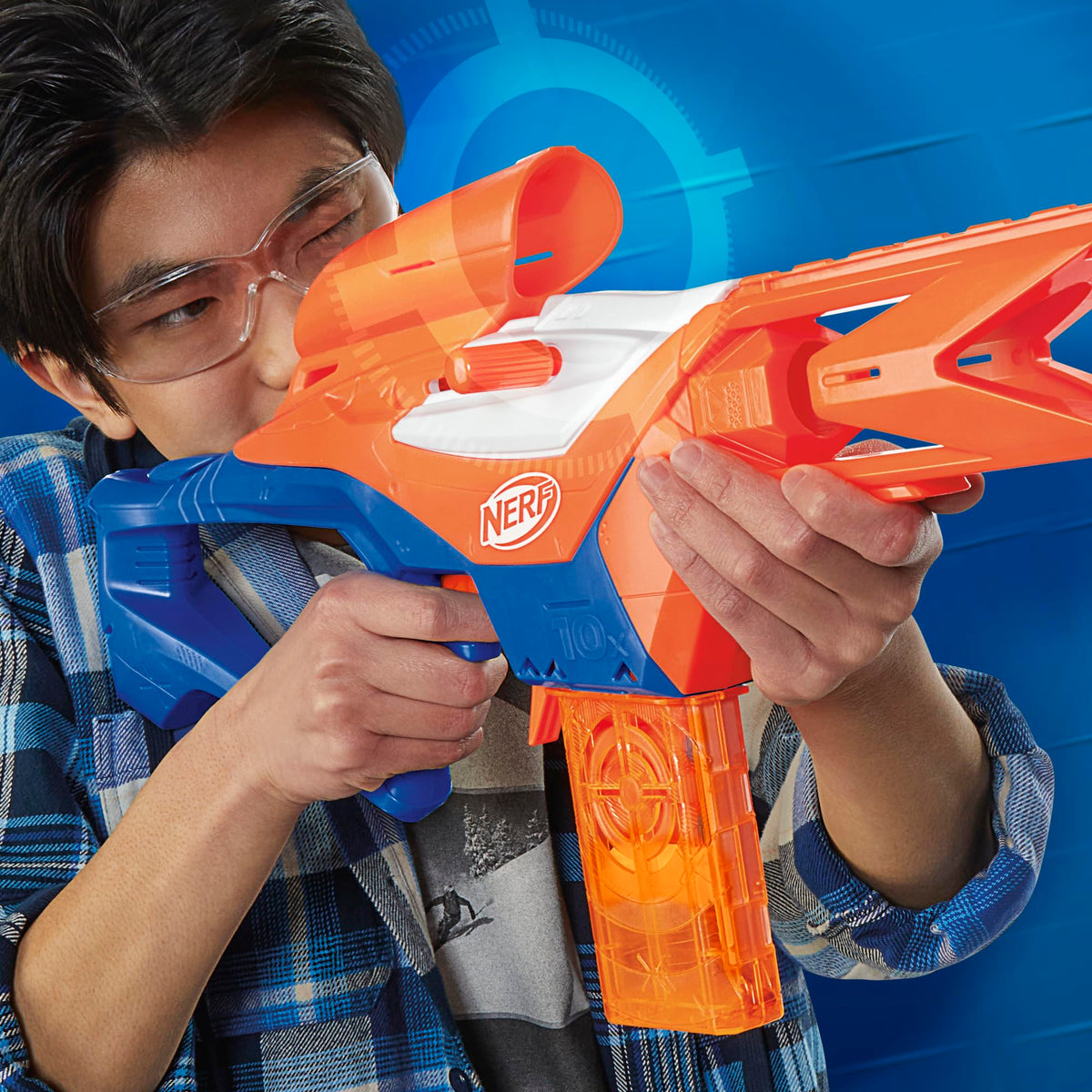 Nerf N Series Pinpoint long-barrel design improves distance.