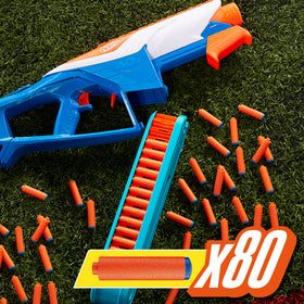Nerf N Series outdoor battle setup with Infinite Blaster.