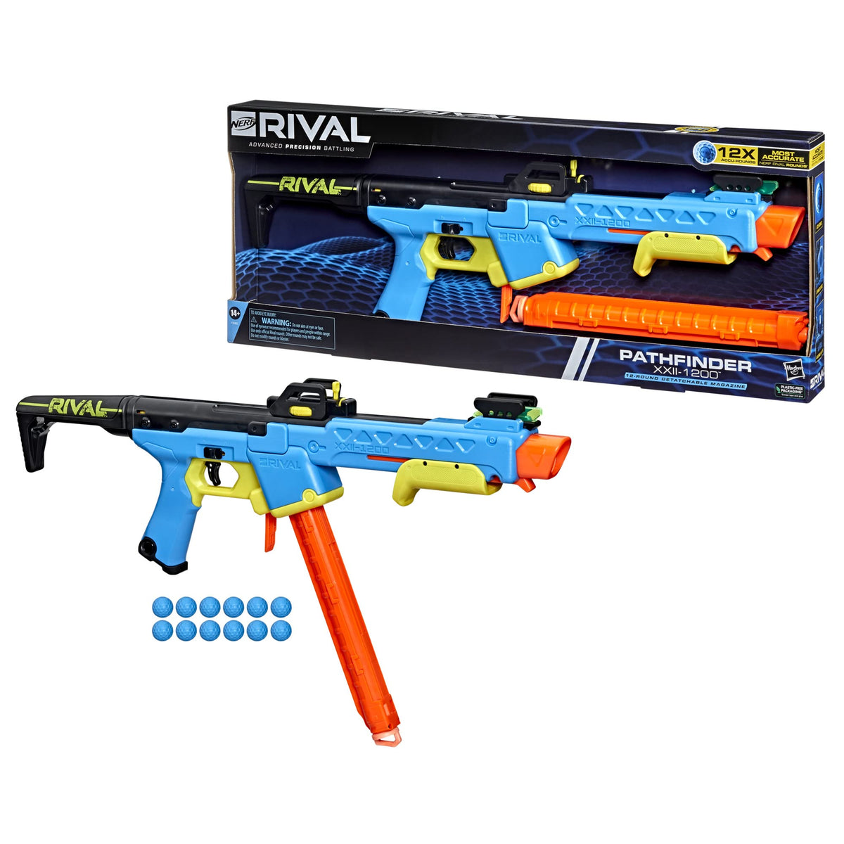 NERF Pathfinder XXII-1200 removable magazine enables quick reloads during skirmish