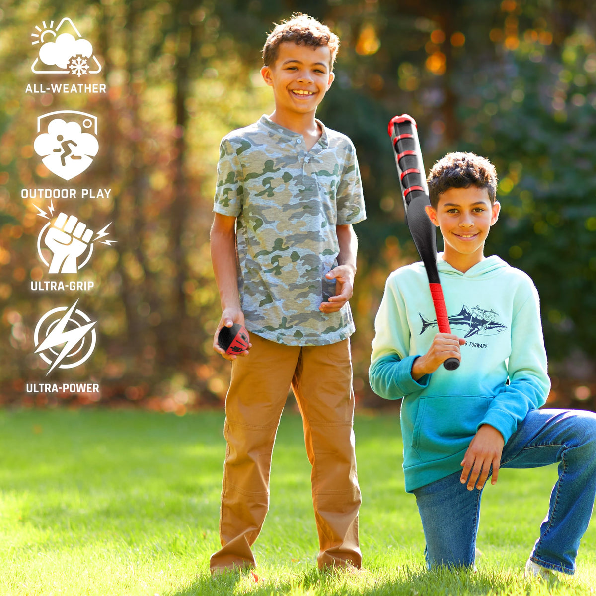 NERF baseballs with air-flow holes improve movement and control.