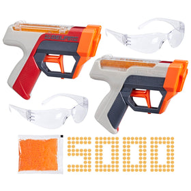 Nerf Pro Gelfire dual wield pack with two blasters for rapid two-handed play.
