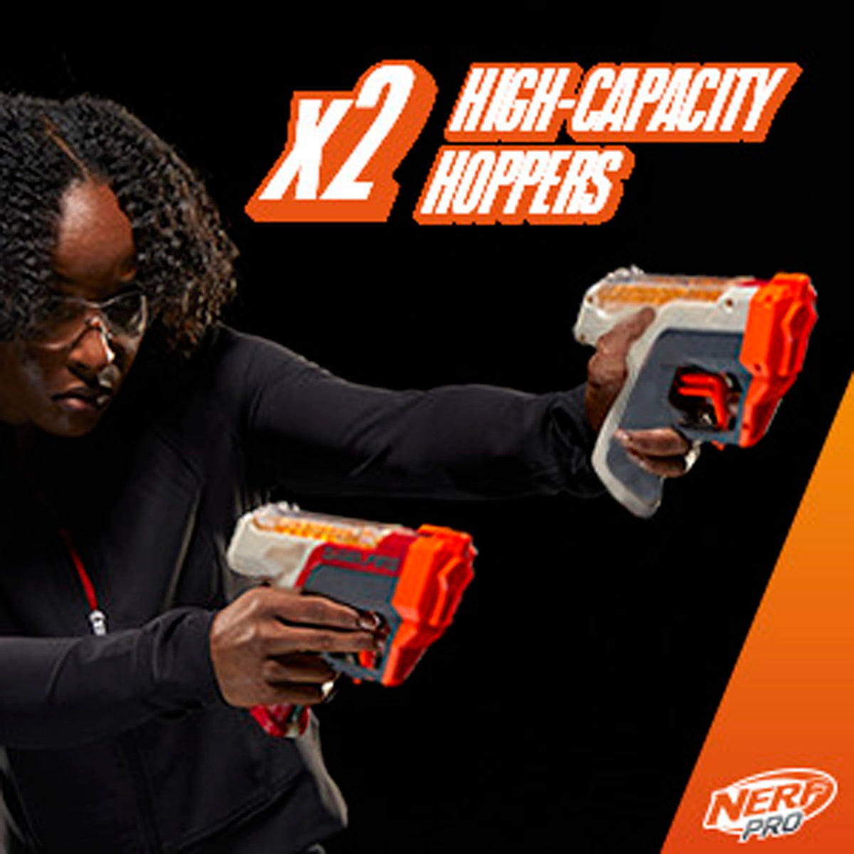 Nerf Pro Gelfire high-velocity hydrated rounds burst on impact.