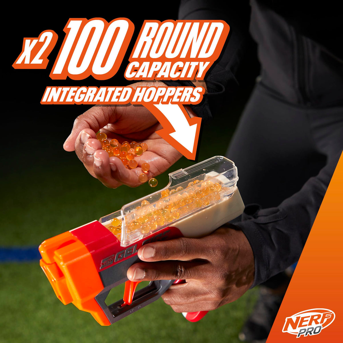 Nerf Pro Gelfire protective eyewear keeps players safe during games.