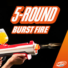 NERF Pro Gelfire rounds soar through the air during action-packed play.