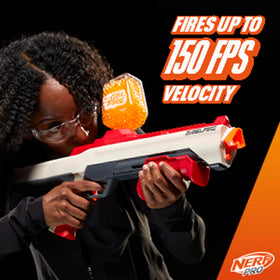 NERF Pro Gelfire trigger lock prevents accidental firing.