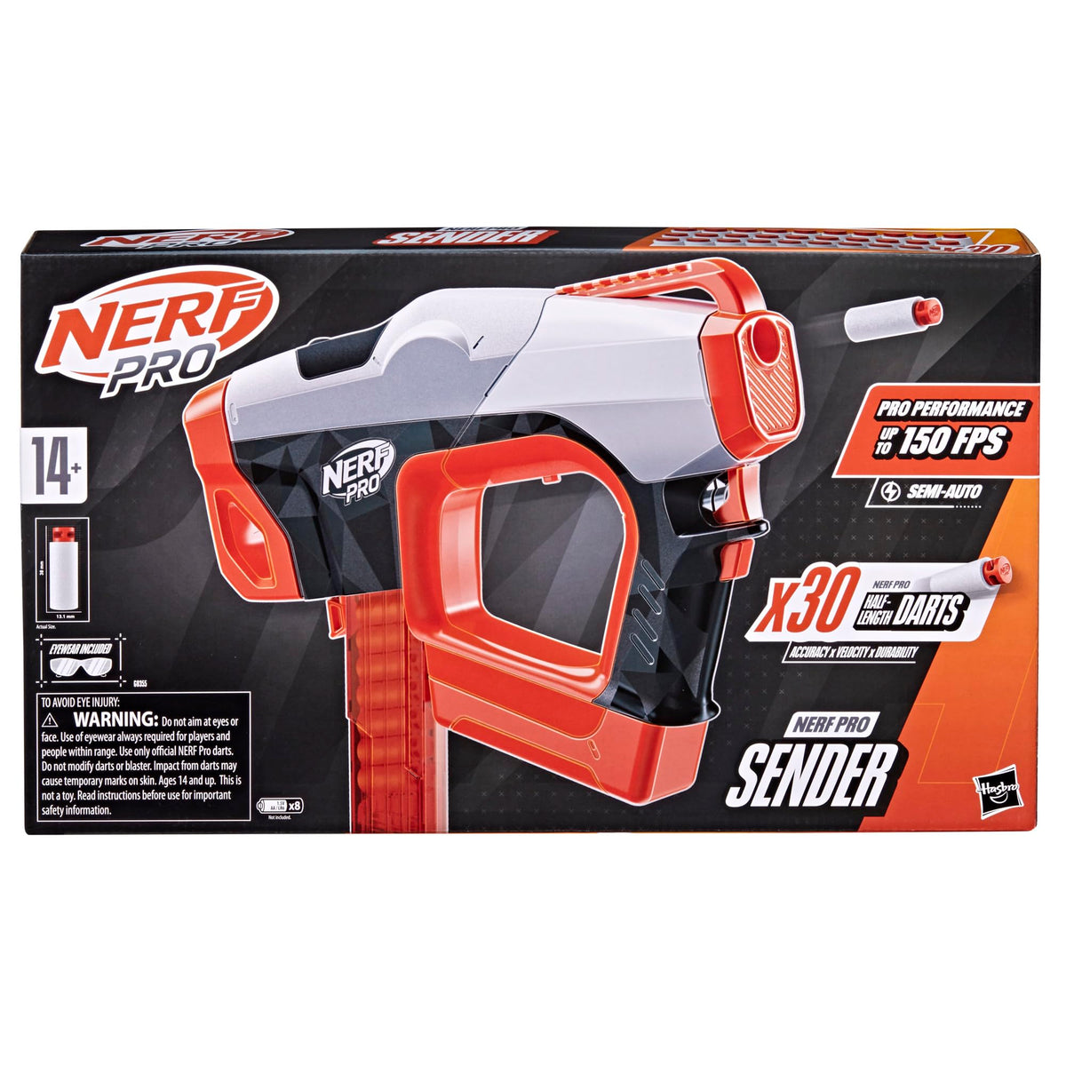 Nerf Pro half-length darts close-up showing stability in flight