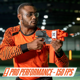 Nerf Pro Stryfe X rechargeable LiPo battery for continuous blasting sessions.