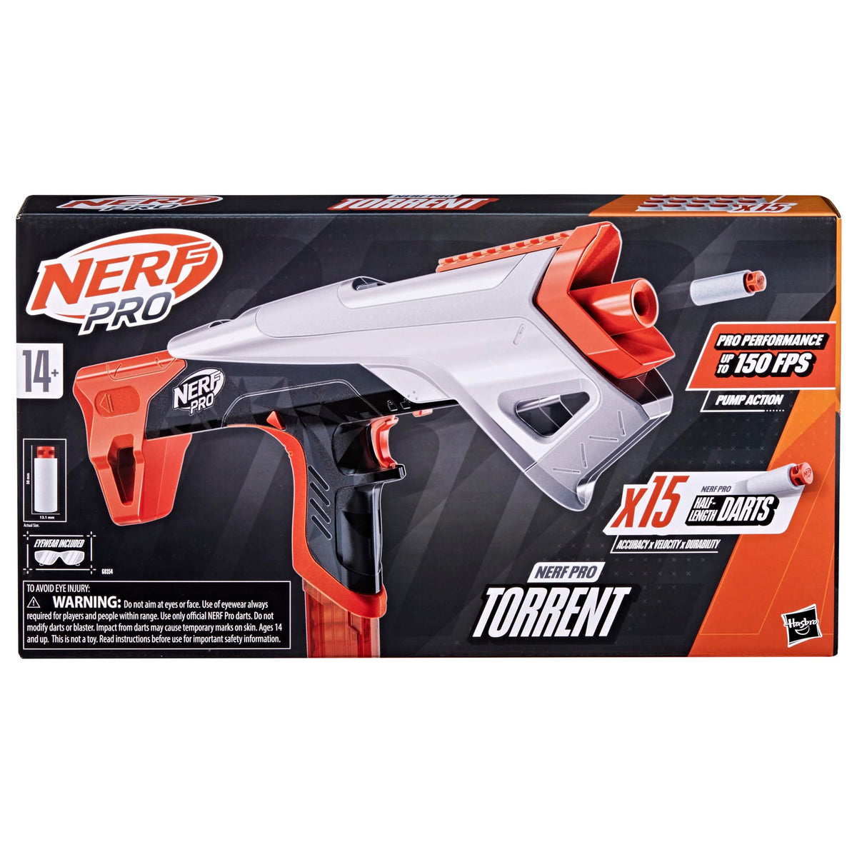 Nerf Pro Torrent half-length darts designed for accuracy and distance.