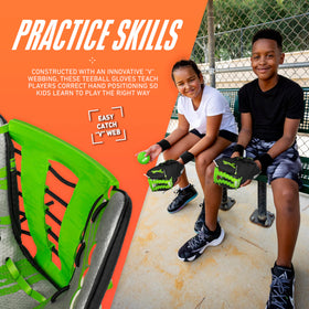 NERF Proshot teeball glove with V web for proper hand positioning
