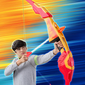 Nerf Pyrostrike Megabow arrow on string ready for launch