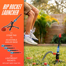 NERF Rip Rocket Launcher foam-tip rockets deliver safe, soft impacts.