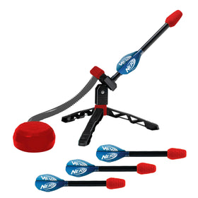 NERF Rip Rocket Launcher with stomp pad ready for outdoor action and safe foam rockets.
