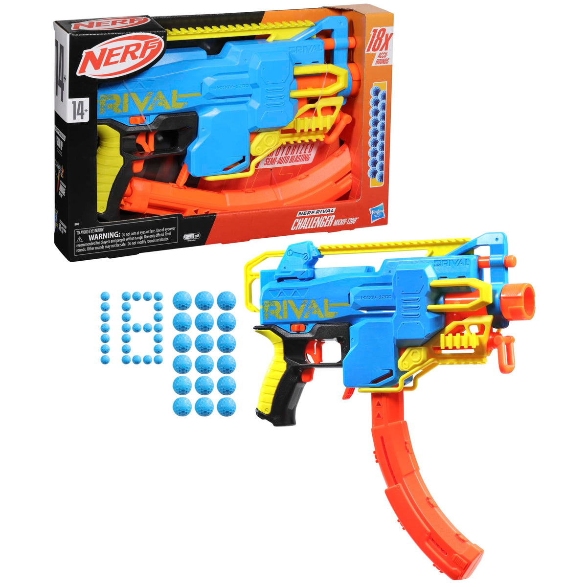 Nerf Rival motorized blasting for rapid-fire action in battles.