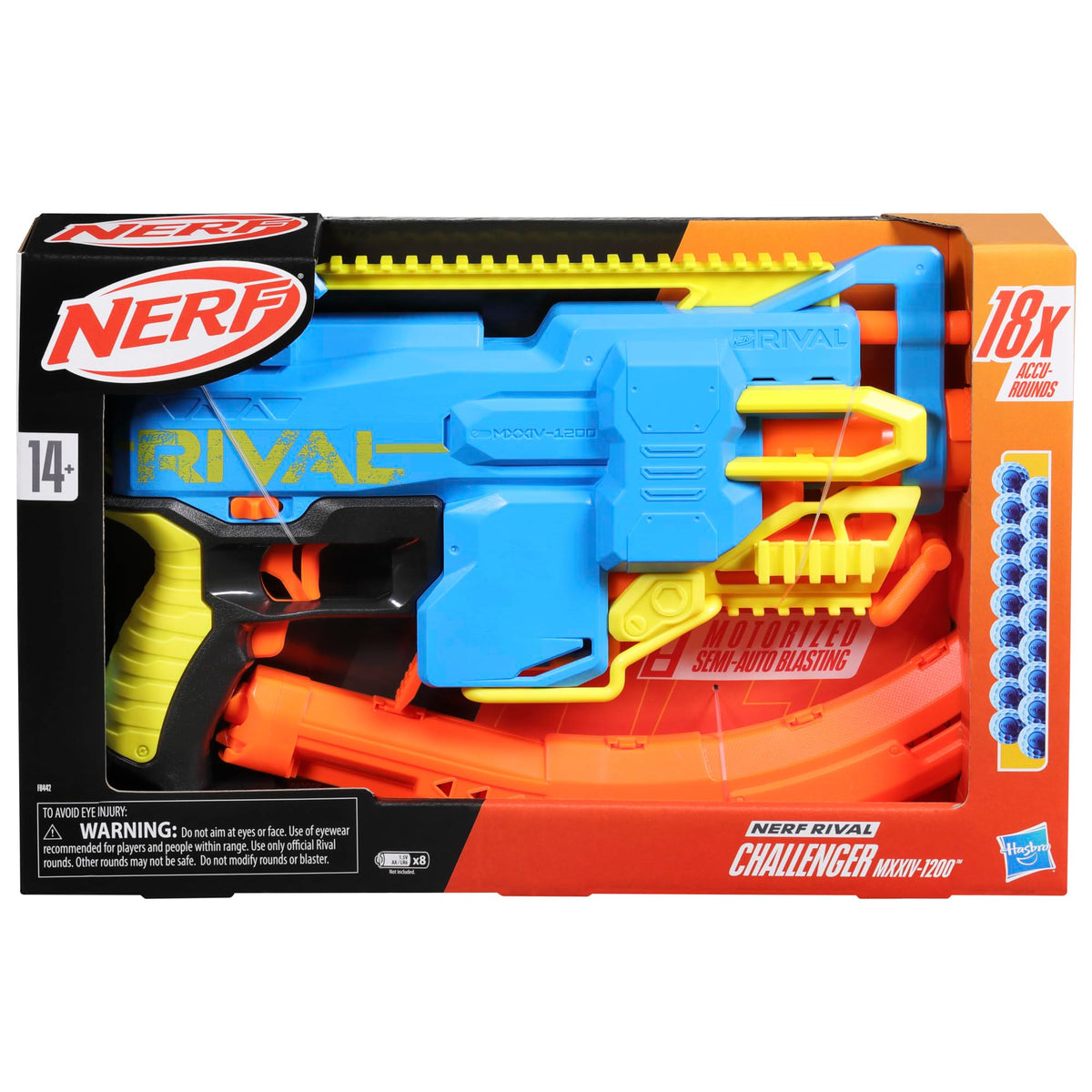 Nerf Rival trigger lock enhances safe, controlled blasts.