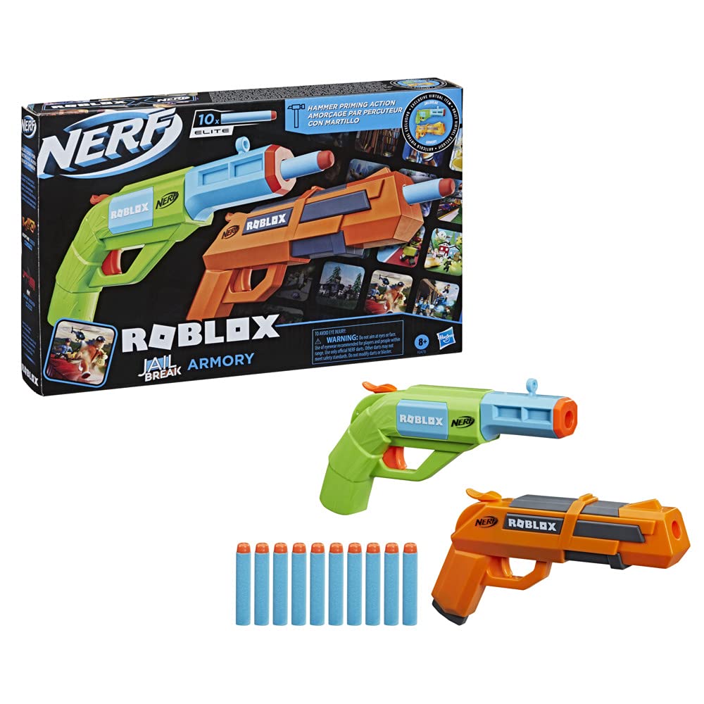 Nerf Roblox Jailbreak Armory blaster in action for quick duels.